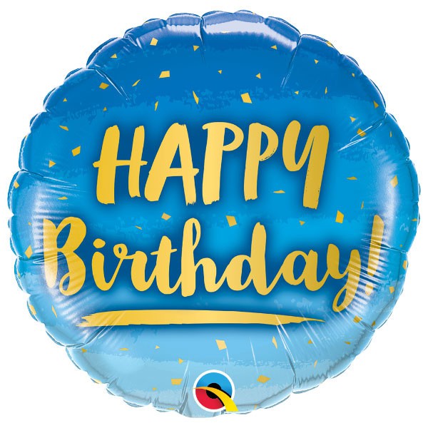 Blue gold happy birthday